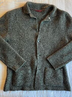 L.B.M. 1911 Italy Limited Edition Wool Blend Marled Grey Knit Blazer Jacket - 54